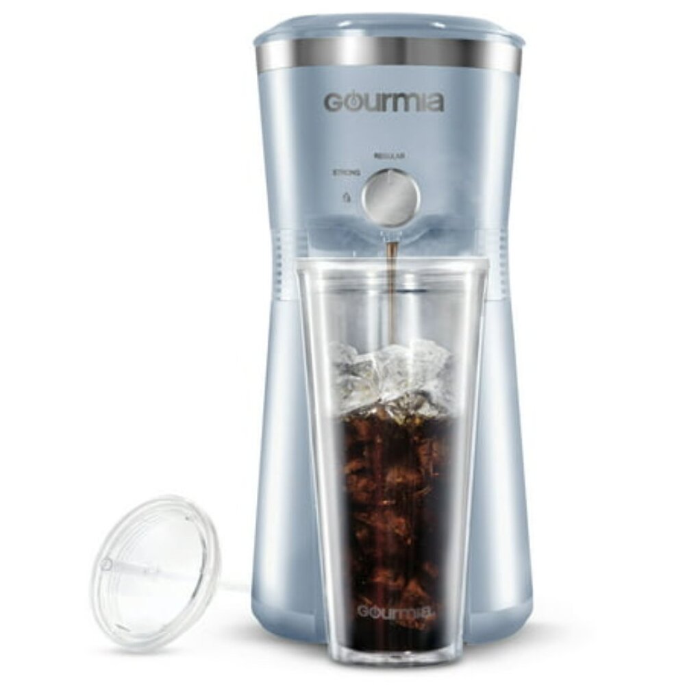 Gourmia Iced Coffee Maker with 25 Fl Oz. Reusable Tumbler Blue
